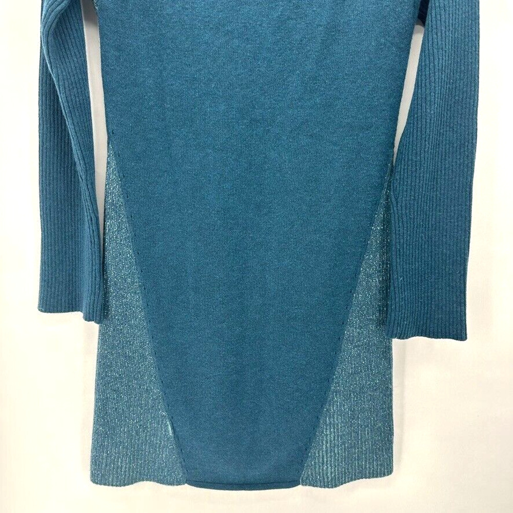 Smartwool Womens Merino Wool Blend Ribbed Raglan Sweater Dress Blue Cozy Size S - Picture 6 of 12